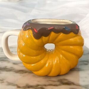 Bigmouth Inc Chocolate Frosted Doughnut Shaped Ceramic Mug with Sprinkles Design